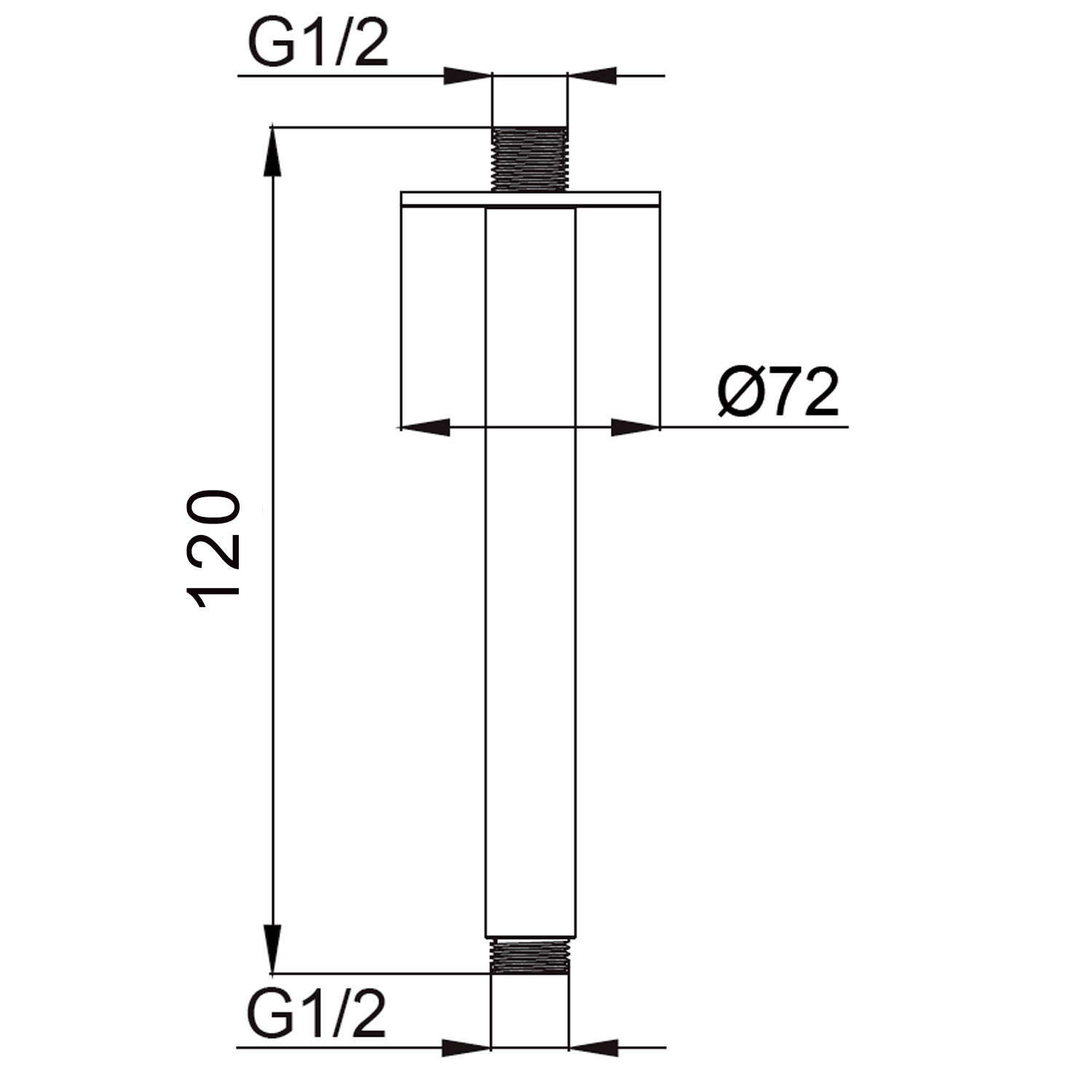 BRACCIO-DOCCIA-SOFFITTO-LEVANTE-CORTO-INOX BRACCIO-DOCCIA-SOFFITTO-LEVANTE-CORTO-INOX – Image 3