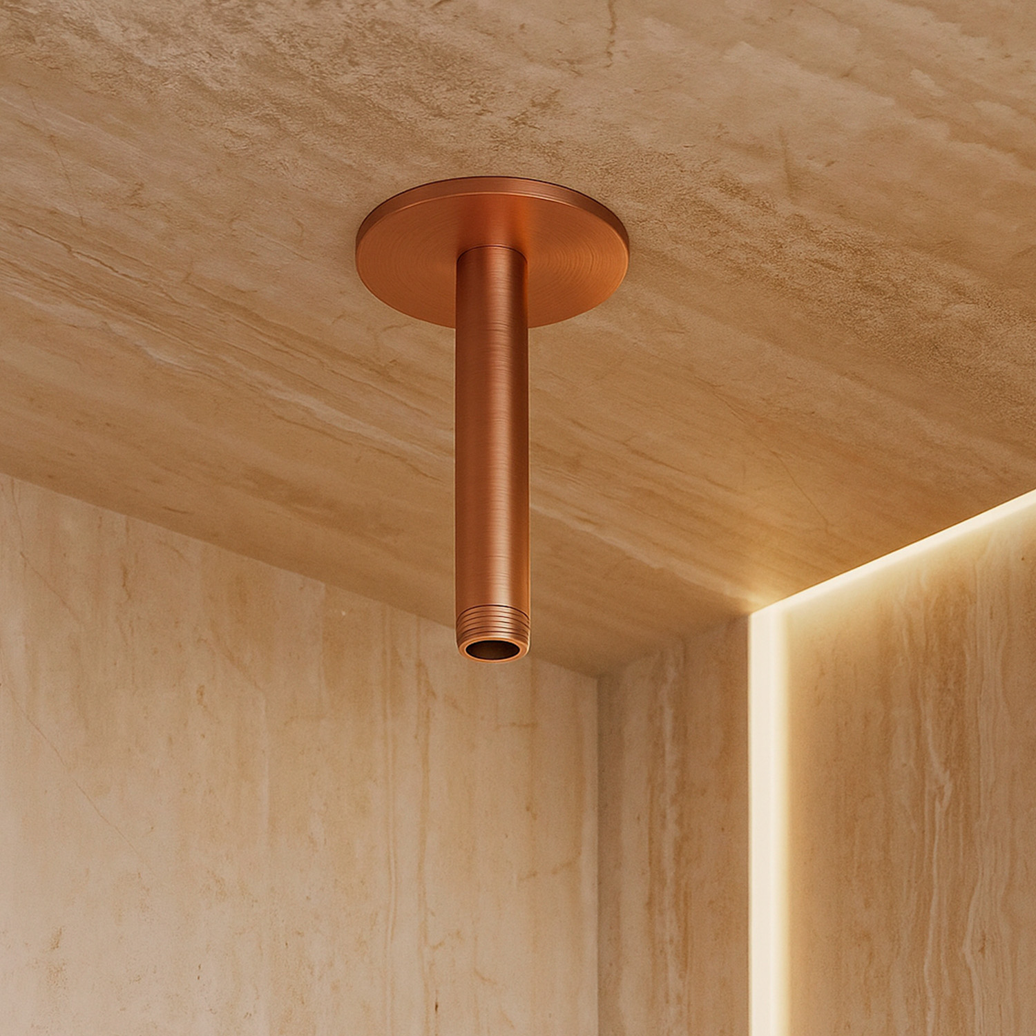 BRACCIO-DOCCIA-SOFFITTO-LEVANTE-CORTO-ORO-ROSA-ambientata BRACCIO-DOCCIA-SOFFITTO-LEVANTE-CORTO-ORO-ROSA