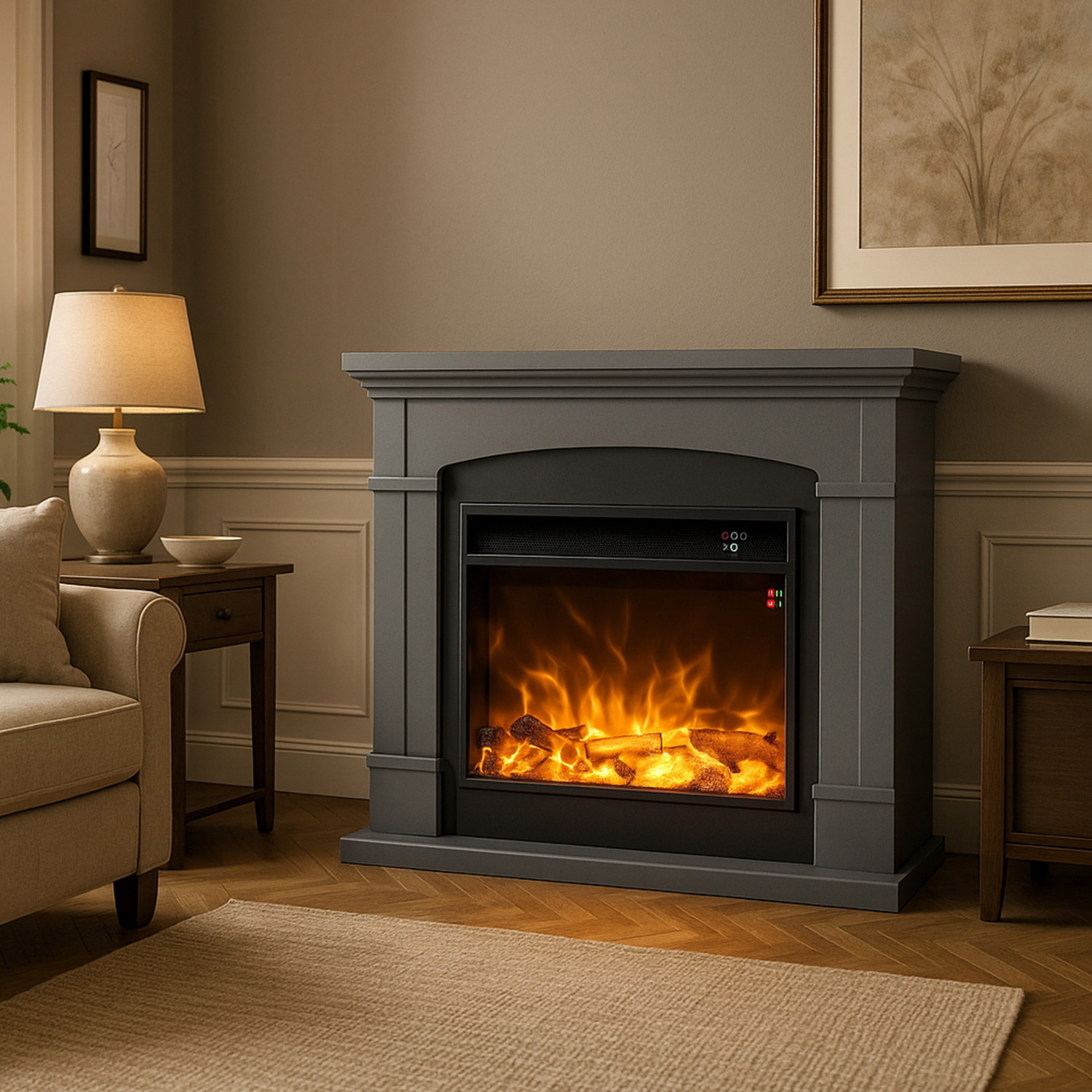 CAMINO-SIENA-GRIGO-SCURO-ambientata - SINED | Douches de piscine | Chaises longues de jardin | Cheminées électriques | Radiateurs infrarouges